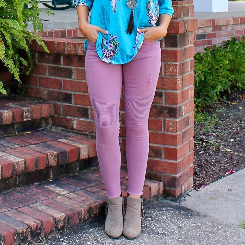 Mauve Racer Skinny Jeans